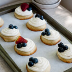 berry chantilly cookies on a tray