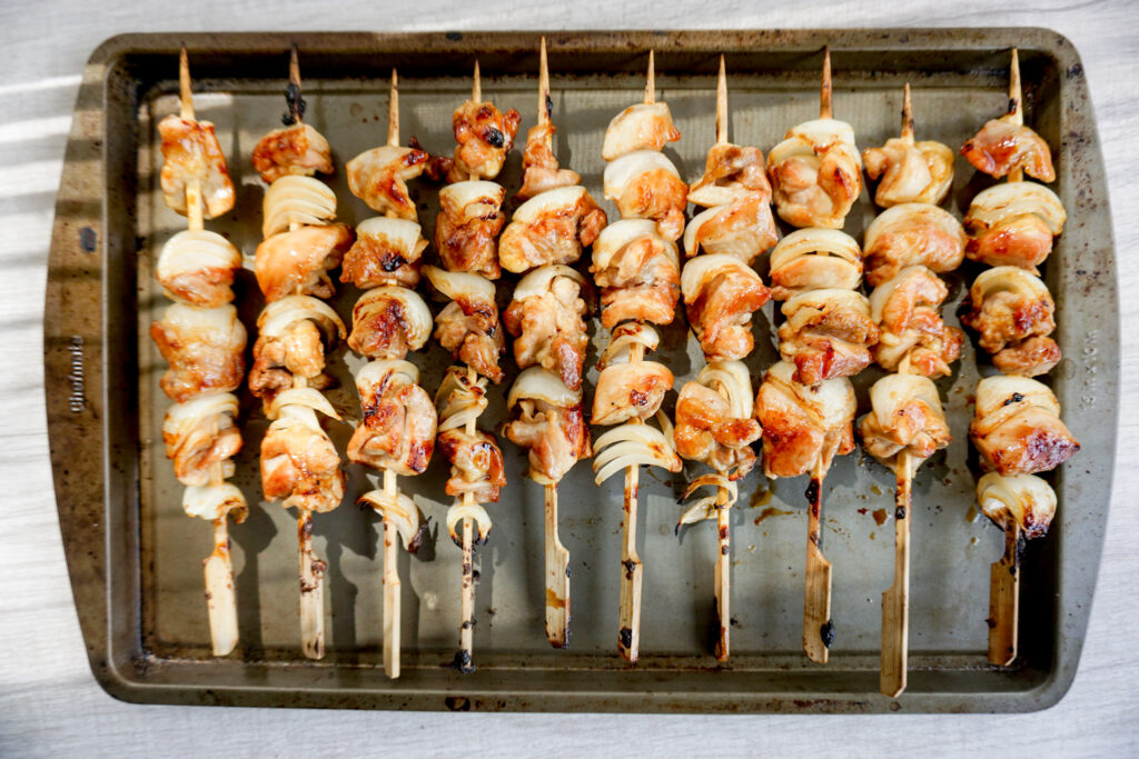 Chicken yakitori skewers