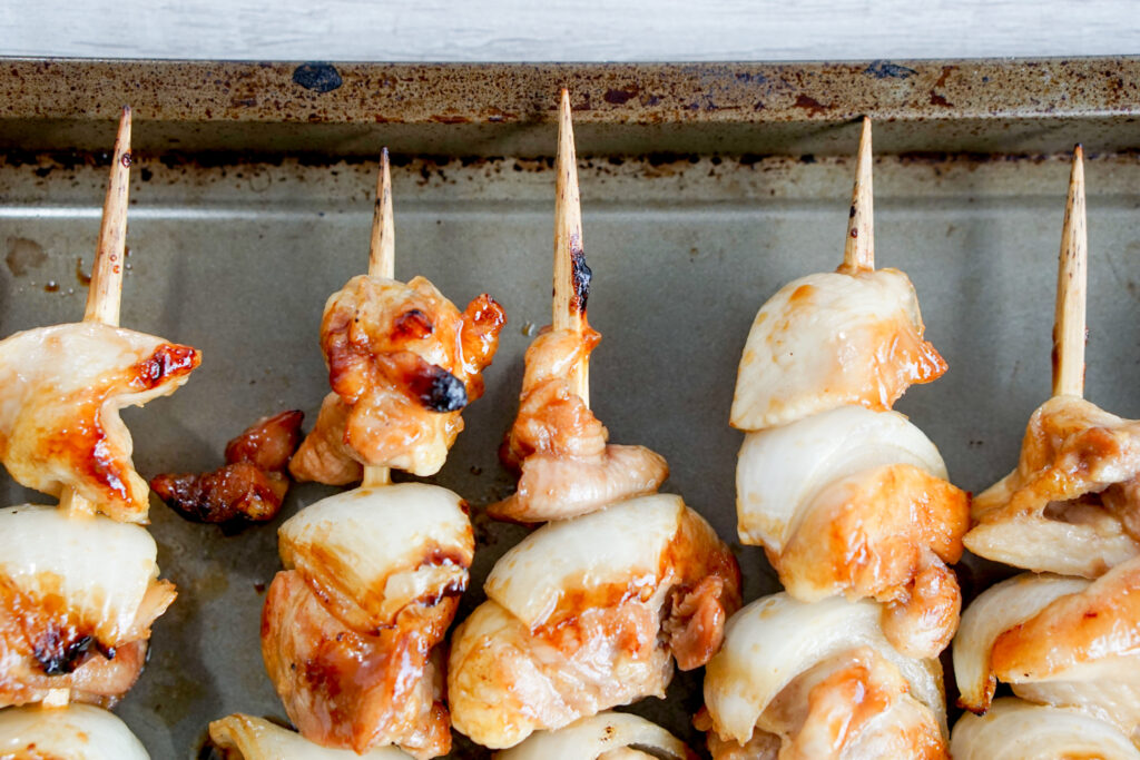 Chicken yakitori skewers