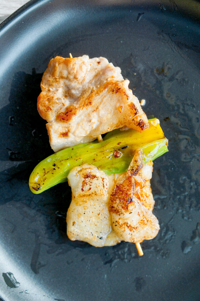 grilled mochi skewers