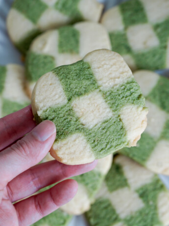 matcha checkerboard cookies