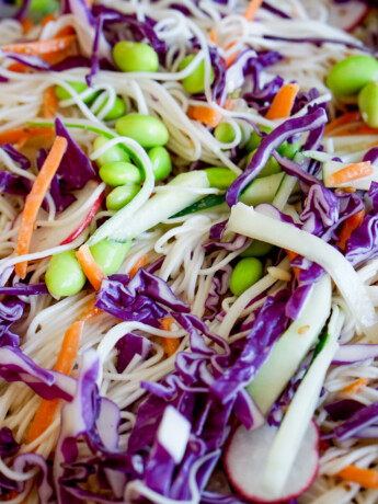 cold asian noodle salad with kewpie sesame dressing
