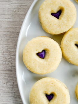 purple sweet potato linzer cookies