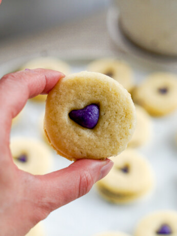 purple sweet potato linzer cookies