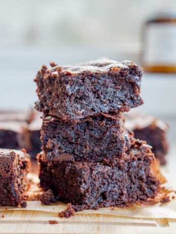 red bean brownies stack of three