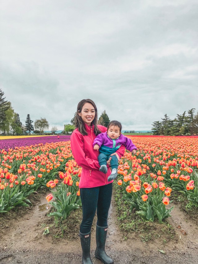 Patagonia jacket and hunter rainboots