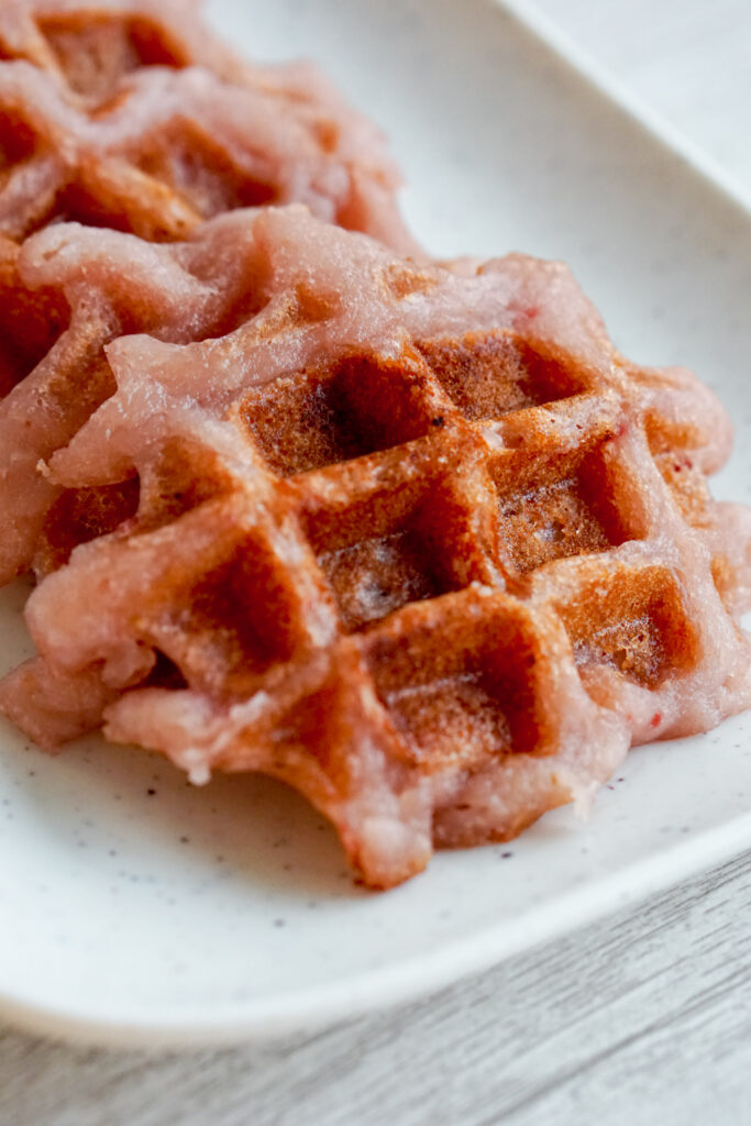 strawberry mochi waffles