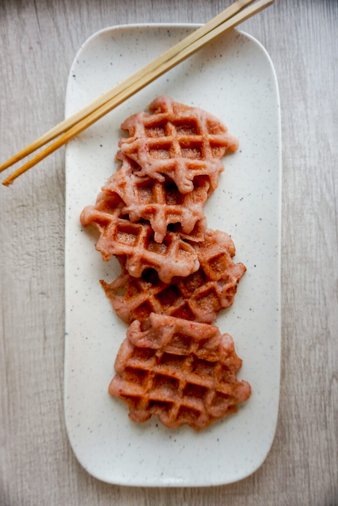 strawberry mochi waffles