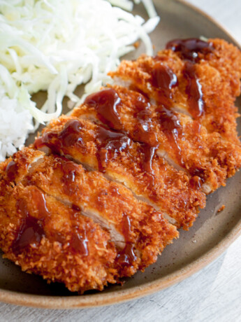 chicken katsu with tonkatsu sauce