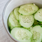 sliced pickled japanese cucumber (sunomono)