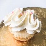 lychee cupcake with lychee rose buttercream