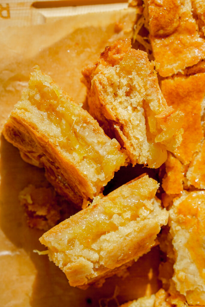 taiwanese pineapple cake three slices cross section