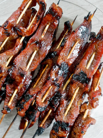 beef teriyaki on skewers